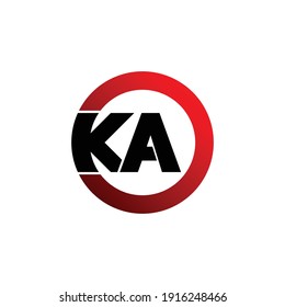 Letter KA circle logo design vector