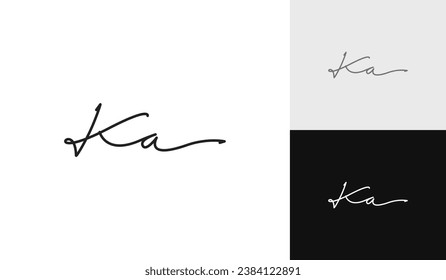 Letter KA handwriting signature logo design