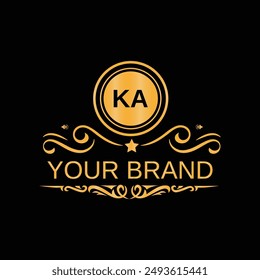 Letter KA handwritten unique logo design for your business