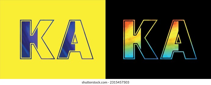 Letter KA logo design vector template. Creative modern luxurious logotype for corporate business identity