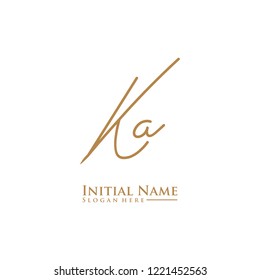 Letter Ka Logo. Initial Letter Design Vector Luxury Colors [Converted]