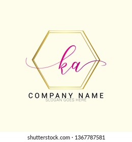 Letter ka logo template Leaf Vector