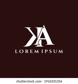 Letter KA luxury logo design vector