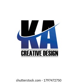 einfaches Monogramm-Logo-Design von Letter KA