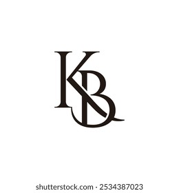 letter kb curves elegant linked simple logo vector 