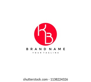 Letter KB Linked Isolated Circle Logo