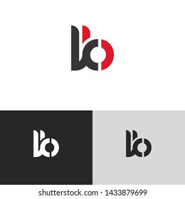 Letter kb linked lowercase logo design template elements. Red letter Isolated on black white grey background. Suitable for business, consulting group company.