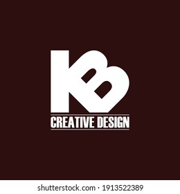 Letter KB simple logo design vector