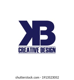 Letter KB simple logo design vector