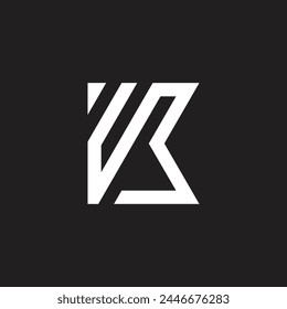 letter kb stripes linear simple logo vector 