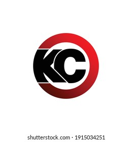Letter KC circle logo design vector