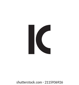 letter KC CK K C simple symbol logo vector