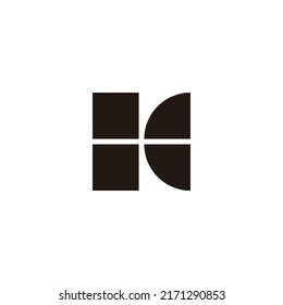Letter KC CK K C square geometric symbol simple logo vector