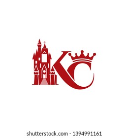 letter KC crown logo icon template