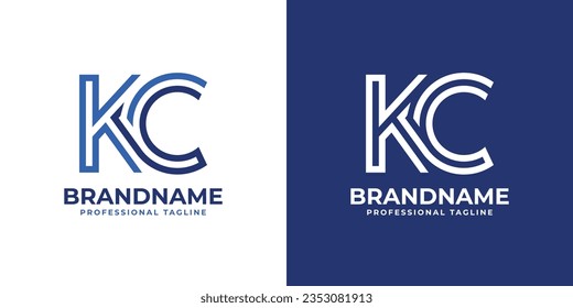 Letter KC Line Monogram Logo, suitable for business with KC or CK initials.