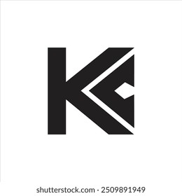 Letter Kc rectangle shape unique classical monogram logo pattern
