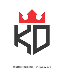 Letra KD Crown Logo. Corona en la letra KD Logo Diseño Plantilla