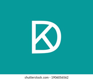 Plantilla vectorial de diseño de logotipo de kd y dk de letras