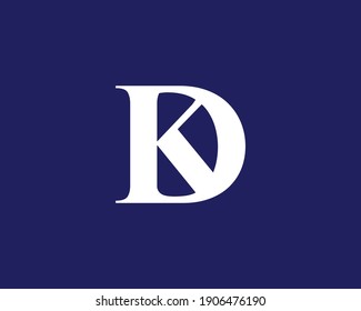 Letter kd and dk logo design vector template
