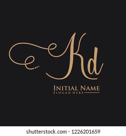 Letter Kd Logo. Initial Letter Design Vector Luxury Colors