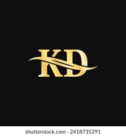 Letra K.D Diseño de monograma Diseño de tipografía de lujo minimalista y elegante vector de tipografía inicial de la plantilla de logotipos de nombre de marca inicial