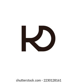 letter kd simple curves geometric line logo vector 