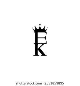 Letter Ke Or Ek Crown Logo