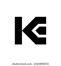 Letter Ke or Ek initial bold shapes with modern unique abstract monogram logo idea