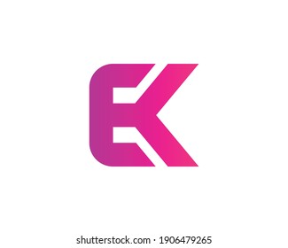 Letter ke and ek logo design vector template