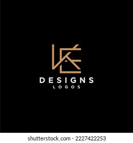 letter ke or ek luxury abstract monogram logo design inspiration