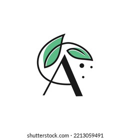 letter A keaf logo design vector