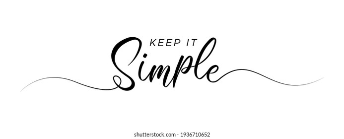 letter keep it simple calligraphy banner black