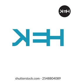 Espaço negativo do logotipo da letra KEH