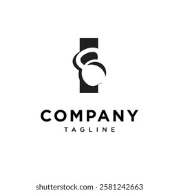 Letter I Kettlebell Logo Icon Vector