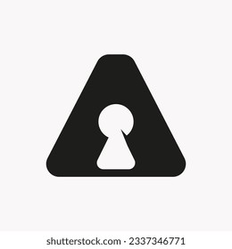 Diseño del logotipo de retención de claves de letra A. Plantilla de vectores de símbolos seguros, seguridad, protección, icono bloqueado