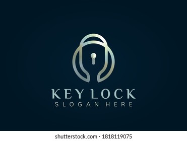 Letter A Key Lock Logo Design Vector Illustration Template. modern logo design business company