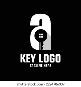 Letter A Key Logo Design Template Inspiration, Vector Illustration.