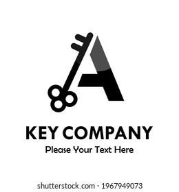 letter a with key logo template illustration. you can change the color. suitable for key company