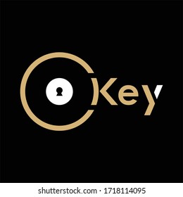 Letter Key typography logo design template vector illustrations
