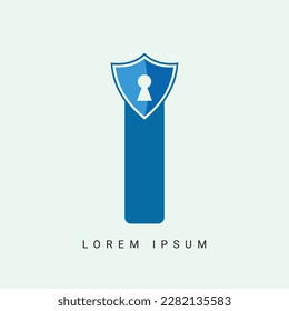Letra I con diseño de logotipo único con supericono de teclado