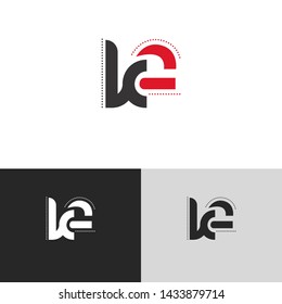 Letter kf linked lowercase logo design template elements. Red letter Isolated on black white grey background. Suitable for business, consulting group company.