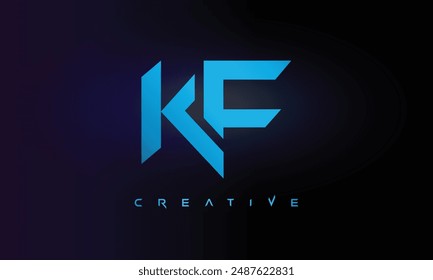 Letra KF logo diseño creativo personalizado limpio dos alfabeto logo
