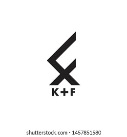 letter kf simple geometric logo vector