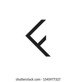 letter kf simple line logo vector