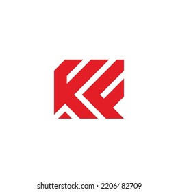 Letter Kf Square Geometric Logo Vector 