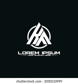 Letter KF triangle logo design vector