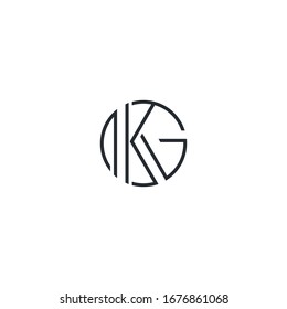 Letter KG Circle Abstract Creative Modern Business Logo, eps 10