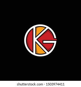 Letter KG Circle Creative Modern Logo