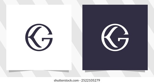 Buchstabe kg gk Logo Design Vektor