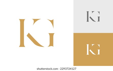 Letter KG initial monogram logo design vector